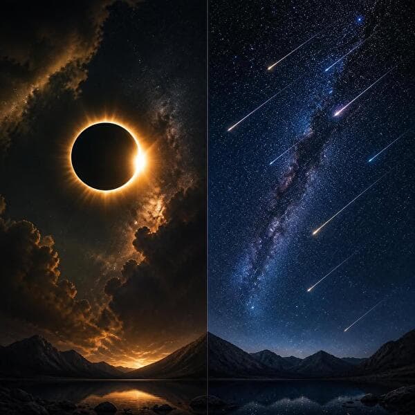 Une nuit, deux spectacles — éclipse et étoiles filantes