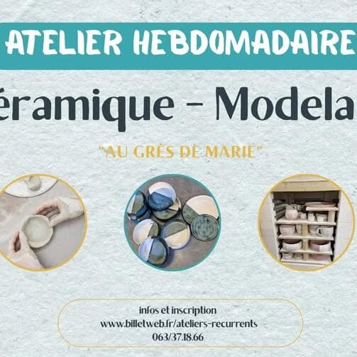 Atelier hebdomadaire de céramique - Modelage par « Au Grès de Marie »